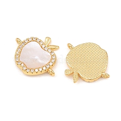 Natural White Shell Apple Link Connector Charms&nbsp;KK-Z140-06G