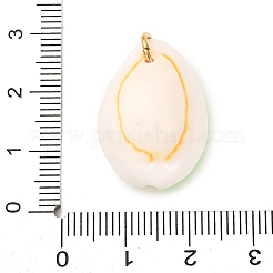 Printed Natural Cowrie Shell Pendants&nbsp;STAS-Z168-03G-03