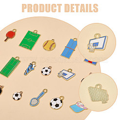 3 Bags Sports Alloy Enamel Pendants&nbsp;ENAM-CA0001-95