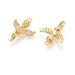 Brass Micro Pave Cubic Zirconia Pendants&nbsp;KK-N263-91G