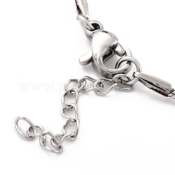 Tarnish Resistant 304 Stainless Steel Round Snake Chain Bracelets&nbsp;STAS-B021-19A-P