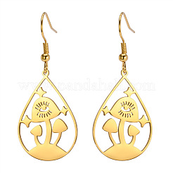 304 Stainless Steel Teardrop with Mushroom Dangle Earrings&nbsp;FS-WGFF5A8-02