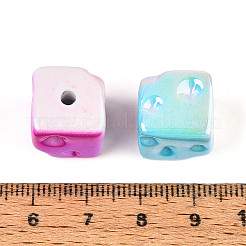 UV Plating Opaque Acrylic Beads&nbsp;OACR-N153-09