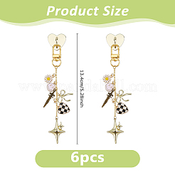 6Pcs Star Alloy Enamel Pendant Decorations&nbsp;HJEW-DC00167