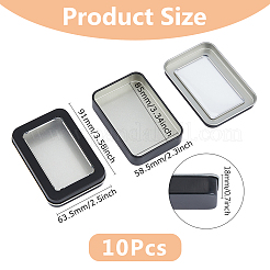 Tinplate Storage Box with Clear Window&nbsp;CON-WH0099-23EB