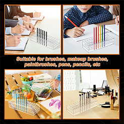 1Pc 48 Holes Rectangle Acrylic Pen Holder&nbsp;AJEW-WR0003-97
