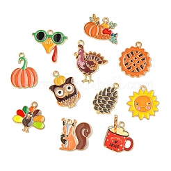 40Pcs 20 Styles Autumn Theme Alloy Enamel Pendants&nbsp;ENAM-CJ0006-69