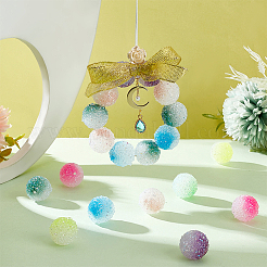 28Pcs 7 Colors  Frosted Acrylic Beads&nbsp;MACR-PH0002-19