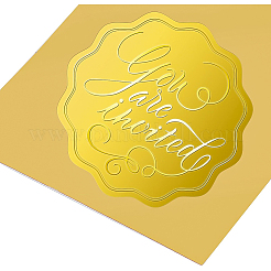 Plastic Self Adhesive Gold Foil Embossed Stickers&nbsp;DIY-WH0211-184