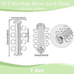 1 Set Sterling Silver Slide Lock Clasps&nbsp;STER-GA0001-42B-S
