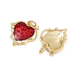 Brass Pave Cubic Zirconia Enamel Pendants&nbsp;KK-L240-02G