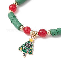 4Pcs Christmas Theme Handmade Polymer Clay Beads Stretch Bracelet Sets for Women&nbsp;BJEW-JB12113