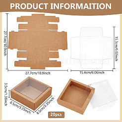 Square Paper Biscuit Boxes with Clear PVC Window&nbsp;LS-CON-WH0098-16A-03