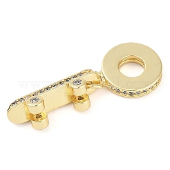 Rack Plating Brass Micro Pave Cubic Zirconia European Dangle Charms&nbsp;KK-P287-20G