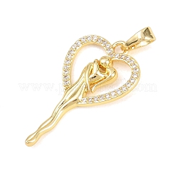 Valentine's Day Brass Micro Pave Cubic Zirconia Pendants&nbsp;KK-H273-46G-03