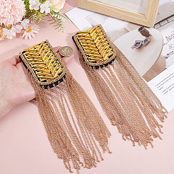 2Pcs Iron Tassel Chain Shoulder Epaulettes&nbsp;DIY-HY0003-60G