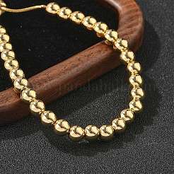 Rack Plating Brass Round Beaded Slider Bracelet for Women&nbsp;BJEW-B066-01A-01