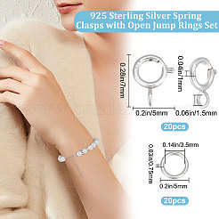 20Pcs 925 Sterling Silver Spring Ring Clasps&nbsp;STER-BBC0001-48