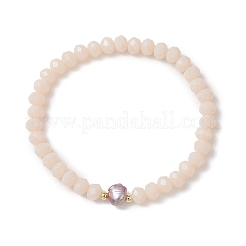 Natural Cultured Freshwater Pearl & Glass Beaded Stretch Bracelets for Women&nbsp;BJEW-JB13082