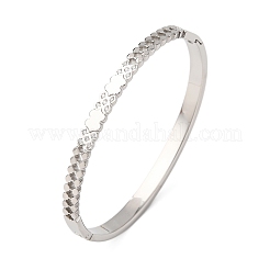 304 Stainless Steel Micro Pave Cubic Zirconia Hinged Bangles for Women&nbsp;BJEW-Z146-03P