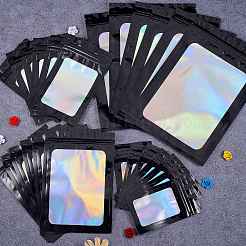 120Pcs 4 Style Rectangle Zip Top Plastic Glitter Holographic Bags&nbsp;OPP-SZ0001-02