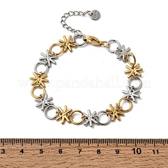 Two Tone 304 Stainless Steel Link Chain Bracelets for Women&nbsp;BJEW-K264-09GP