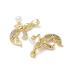 Brass Micro Pave Cubic Zirconia Pendants&nbsp;KK-I371-09G