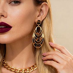 Multi-layer Alloy Stud Dangle Earrings&nbsp;WG8FF9C-02