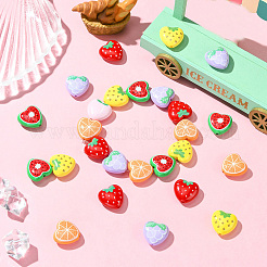 30Pcs 6 Styles Heart Print Opaque Acrylic Beads&nbsp;FIND-CJ0004-62