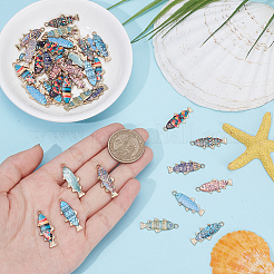 44Pcs 11 Styles Alloy Enamel Pendants&nbsp;FIND-DR0002-23