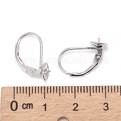 Anti-Tarnish Rhodium Plated 925 Sterling Silver Leverback Earring Findings&nbsp;X-STER-I017-084I-P