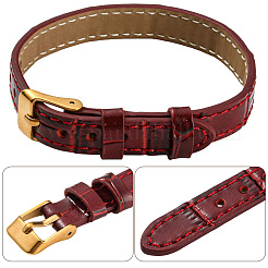 1Pc Leather Textured Bracelet Straps Slide Wristbands for Slide Charms&nbsp;AJEW-CL0003-11B