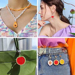 18Pcs 9 Styles 3D Fruit Theme Opaque Resin Pendants&nbsp;RESI-TA0005-18