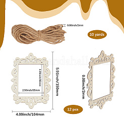 12Pcs Wood Embossed Photo Frames&nbsp;DIY-SP0004-15