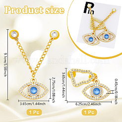 Eye Alloy Rhinestone Cap Chain&nbsp;HJEW-WH0042-150G-02