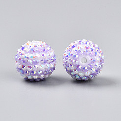 Stripe Pattern Resin AB Rhinestone Round Beads&nbsp;RESI-S313-18x20-16