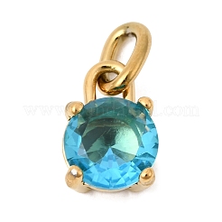 12Pcs Birthstone Theme 304 Stainless Steel Charms&nbsp;STAS-B128-60G
