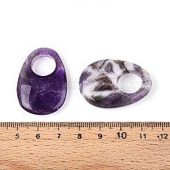 Natural Amethyst Large Hole Pendants&nbsp;G-N348-06B-06
