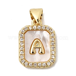 Brass Micro Pave Clear Cubic Zirconia Pendants&nbsp;KK-Z150-02G