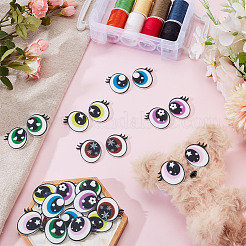 12 Pairs 6 Colors Felt Craft Doll Eye&nbsp;DOLL-WH0009-003