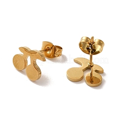 PVD Vacuum Plating 304 Stainless Steel Stud Earrings&nbsp;EJEW-Z040-13G