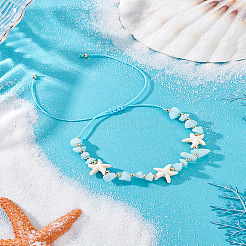1Pc Natural Aquamarine Braided Bead Bracelets&nbsp;BJEW-LP0003-26A