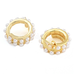 Brass & ABS Imitation Pearl Stud Earrings&nbsp;EJEW-K293-20G