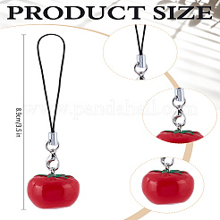 1Pc Tomato Resin Mobile Straps&nbsp;HJEW-LP0001-72