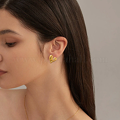2 Pairs 2 Colors Stainless Steel Heart Stud Earrings&nbsp;EJEW-GO0002-12