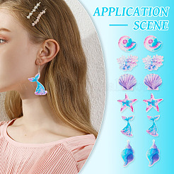 DIY Ocean Themed Acrylic & Stainless Steel Dangle Earring Jewelry Kits&nbsp;DIY-TA0010-53