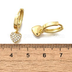 Heart Brass Hoop Earrings&nbsp;EJEW-Z086-09G