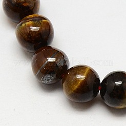 Buddhist Jewelry Mala Beads Bracelets Natural Tiger Eye Stretch Bracelets&nbsp;X-BJEW-M007-8mm-01B