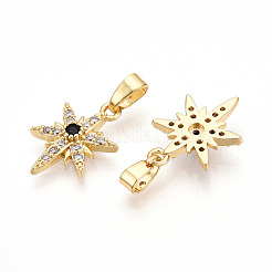 Brass Micro Pave Cubic Zirconia Pendants&nbsp;KK-T070-59A-G