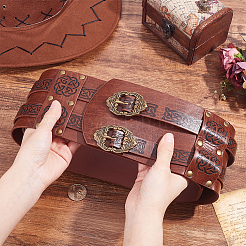 Vintage PU Leather & Alloy Viking Chain Belts for Men&nbsp;AJEW-WH0077-132B